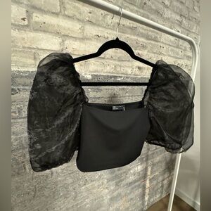 ASOS puff sleeve crop top sz SM
